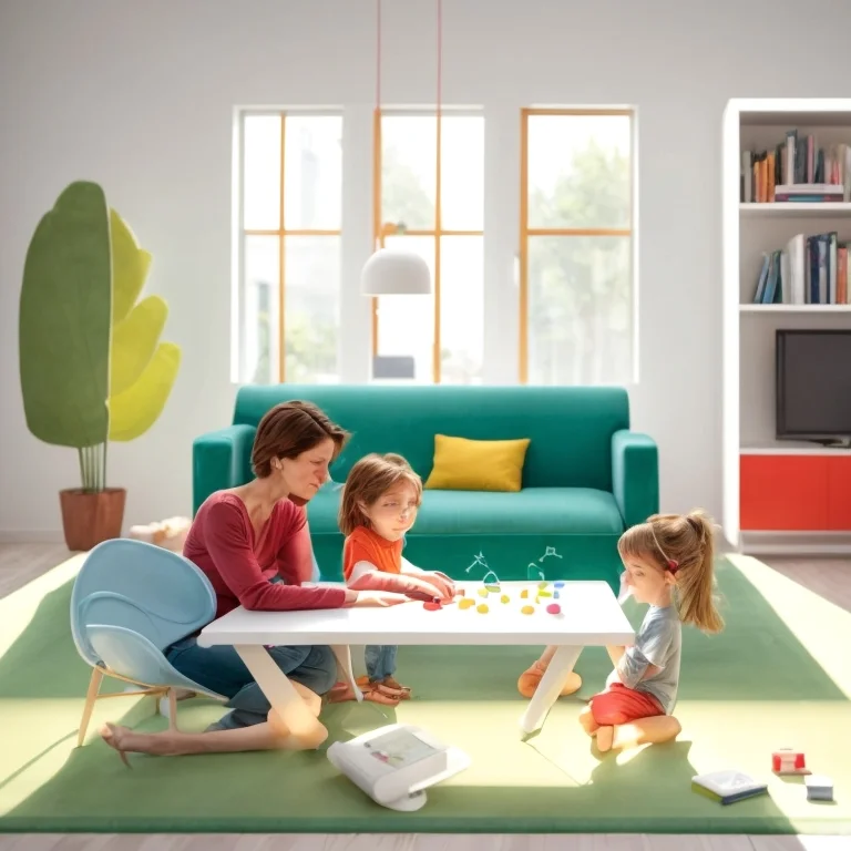 Familie spielt gemeinsam mit einem KI-gesteuerten Spielgerät